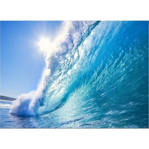 1 Panel Free Shipping HD Printed Golden Waves Wall Art Painting Canvas Print Room decor print poster Picture Canvas Framed