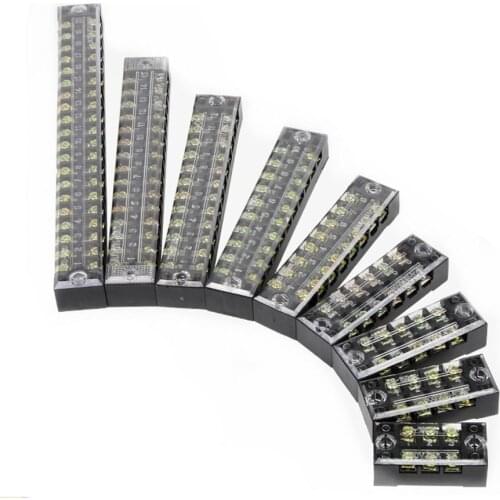 1pc 25A 600V Dual Row Barrier Screw Terminal Block Wire Connector TB Series 3 4 5 6 8 10 12 Positions Ways Factory Wholesale