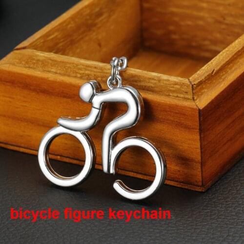 1pc MTB metal Sporty cycling man Road bicycle figure key chain keyring trinket souvenir creative for bike Cycle lover biker