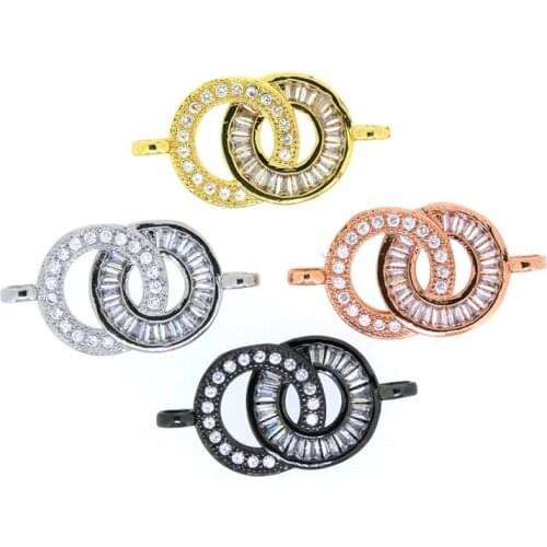 10pcs Jewelry Making Supplies Filigree Zinc Alloy Inlay Cubic Zirconia Hamsa Die Printing Round Shape New Connectors Charms