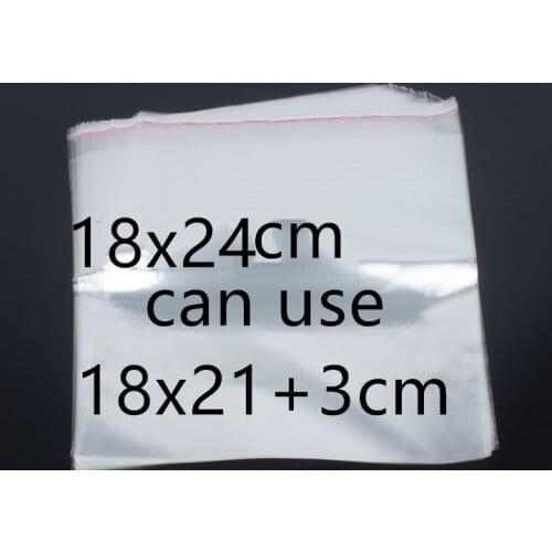 100pcs 18x24cm Transparent Self Adhesive Seal OPP Plastic Cellophane Packing Bags Gifts & Pouch Jewelry Packaging Bag