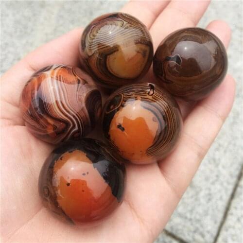 30mm Natural silk agate ball Mixed Gemstone Rock and Minerals Crystal Tumbled Stone for Chakra Healing fengshui decortion 1pcs