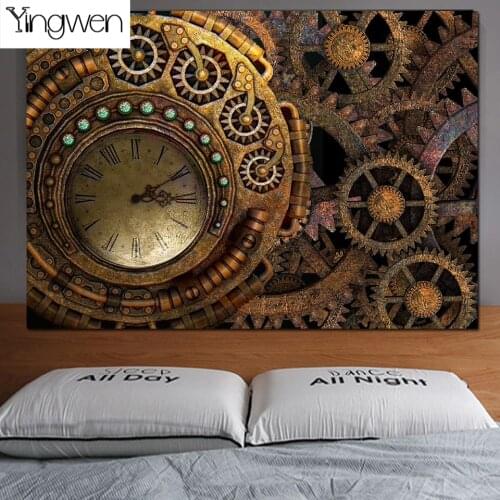 5D Diamond Painting Full Square Round Drill Steampunk Clock Rhinestones Abstract Decor Home DIY Mosaic Diamond Embroidery Gift