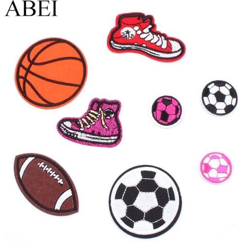 8pcs/lot Embroidered Balls Patch Collection Iron On Sew On Shoes Football Stickers Set Diy garment appliques Coats Jeans badge