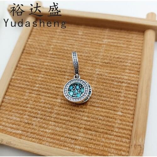 925 Sterling Silver Sparkling Green Disc Double Dangle Charm (inject A Touch of Color Into The Jewelry Collection)