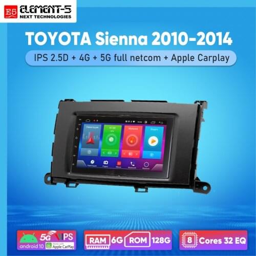 ELEMENT-5 7" 2G+32G Android 8,9,10 4G WIFI RDS DSP Car Radio For TOYOTA Sienna 2010-2014, Navigation GPS HIFI