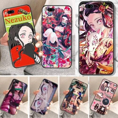 Demon Slaye Kamado Nezuko Phone Case For Xiaomi Mi Note 8 9 10 11 9T 10T A3 Lite Pro Ultra black trend bumper 3D back painting