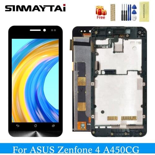 Black A450CG Display For Asus Zenfone 4 A450CG LCD Display Matrix Touch Screen Digitizer Assembly replacement for asus a450cg