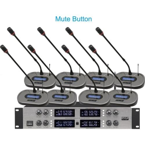 EM9000 UHF Digital Wireless 8 Gooseneck Microphone Mute Button Conference System Meeting Room Discussion Conference System