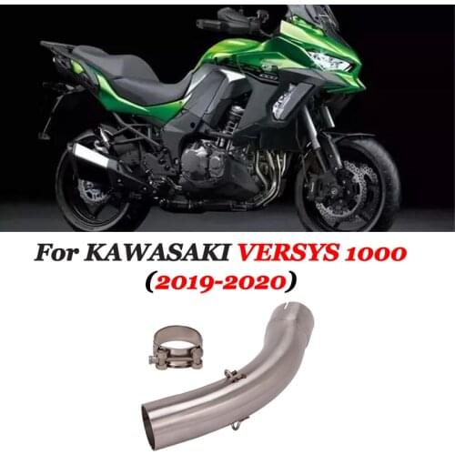 For Versys1000 Motorcycle Full Exhaust Middle Pipe Connection Link Pipe Round 51mm Muffler Slip On For Kawasaki versys 1000 2020