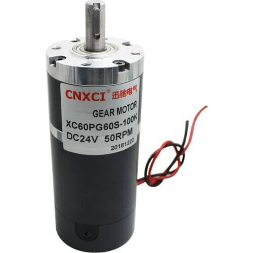 XC60PG60S 60W DC12V 24V 6-1300RPM DC Planetary Gear Reduction Motor High Torque Adjustable Speed Forward And Reverse