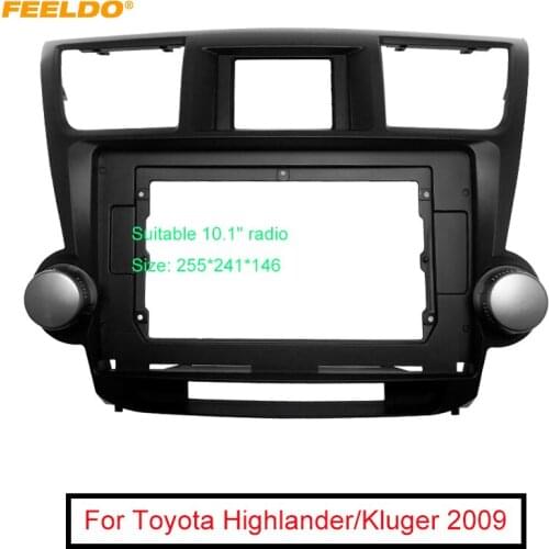 FEELDO Car Audio Fascia Frame Adapter For Toyota Highlander/Kluger 2DIN 10.1" Big Screen DVD Dash Fitting Panel Frame Kit