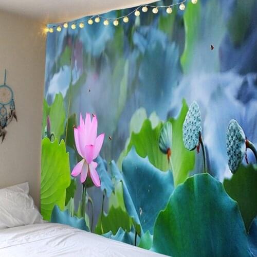 Lotus Tapestry Background Decoration Cloth Living Room Decoration Cloth Bedroom Dormitory Decoration Cloth