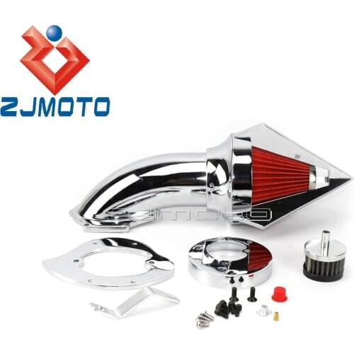Chrome Motorcycle Billet Aluminum Cone Spike Air Cleaner Kit Washable Air Filter For Honda VTX 1300 VTX1300