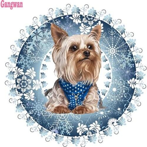 5d diy painting Cartoon Dog full square round drill diamond painting mosaic embroidery Yorkshire Terrier cross stitch home decor
