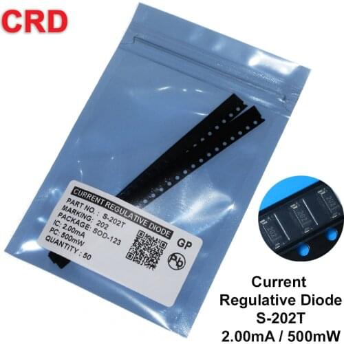 50PCS/LOT CRD Diode kit S-202T 2mA SMD SOD-123 CURRENT REGULATIVE DIODES NEW Free shipping It can be applied to sensors