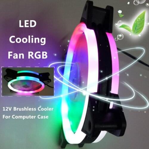 120mm LED Cooling Fan 12V 4Pin to 3Pin RGB Ultra Quiet Computer PC CPU Cooler LED Cooling Fan H-best