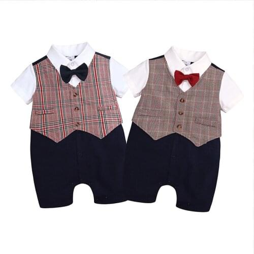 Climb Clothes In The Summer New Age Of Baby Baby Romper Suit Dress Off Two Gentleman Ha Garments Toddler Boy Clothes Rompers