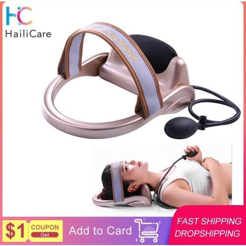 Filled Air Head massager cervical Tractor Neck Traction Posture Pump Relax Vertebra Massage Spine Muscle Pain Relief Health Care