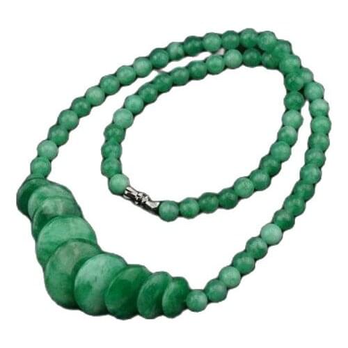 Jadeite jade necklace, great ancient peace buckle jade necklace, jade pendant, dry emerald emerald sweater chain