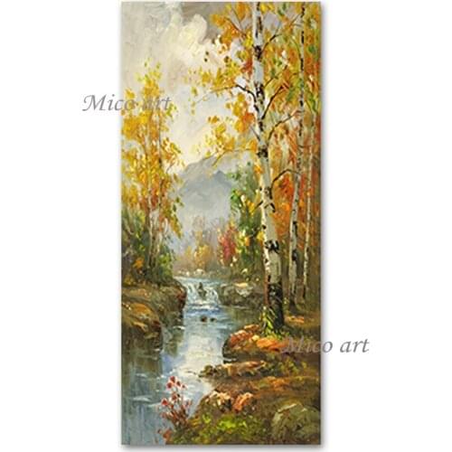 Latest Design Wall Decorative Item Abstract Forest Landscape Oil Painting Hot Selling No Frame Wall Hanging Art Home Showpieces