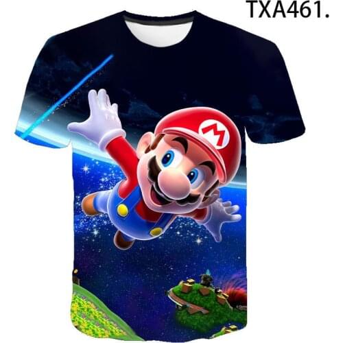 2020 New 3D Printed T-Shirt Men Women Children Cotton Mario Shirt Casual Short Sleeve Tops Boy Girl Kids Summer Cool Tee