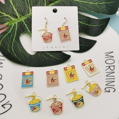 BULK 10 Kawaii Ramen Charm Food Pendant for DIY Earring Necklace Jewelry Making Enamel Quirky Planner Ramen Noodles Charm L38Y