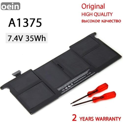 Oein Genuine A1375 Laptop Battery for Apple MacBook Air 11" A1370 MC506 MC505 MC506LL/A MC505LL/A 202-6920-A 7.4V 35WH BATTERIA