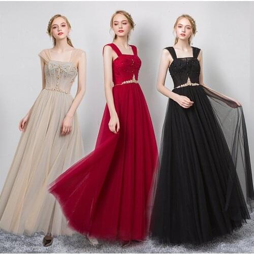 Simple A-Line Bridesmaid Dress New Sequins and Beading Evening Dress Elegant Sleeveless Strap Back Prom Gowns For Women Party