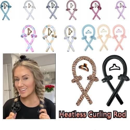 No Heat Curls Ribbon Heatless Curling Rod Headband Curls Silk Ribbon Lazy Curler Hair Rollers Sleeping Soft Wave Formers