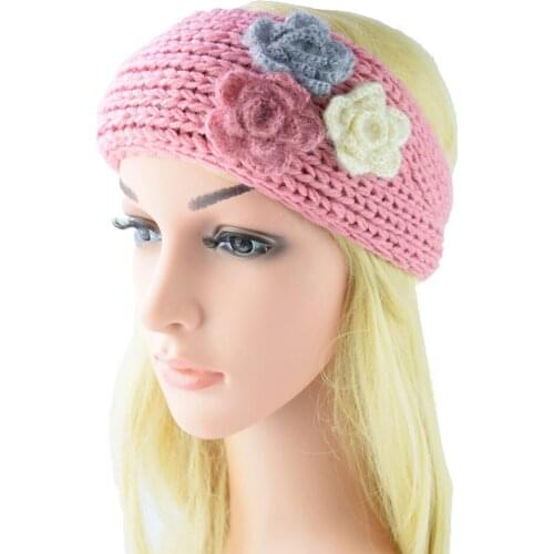 Knitted Horse Hair Hair Flower Hair Thread Hair Wrap Head Cover Hand-woven Headband Colour to keep warm in autumn and winte