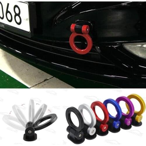 Multi-colored Car Trailer Hooks Sticker Decoration Car Rear Front Affix Trailer Racing Ring Vehicle Towing Hook With Wrenches