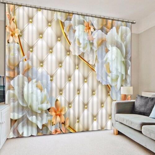 Luxury Blackout 3D Window Curtains For Living Room office Bedroom Drapes Cortina Rideaux Customized size fashion jade pillowcase
