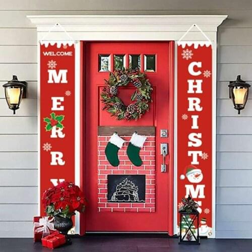 Merry Christmas Porch Sign Decorative Door Banner Christmas Decorations for Home Hanging Christmas Ornaments Navidad 2019