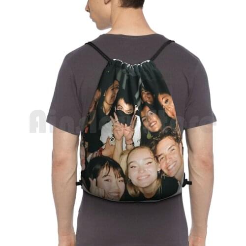 Now United-Sina Backpack Drawstring Bag Riding Climbing Gym Bag Now United Band Heyoon Sina Sabina Krystian Josh Lamar