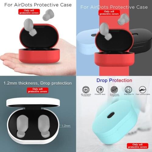 Silicone Earphone Case For Xiaomi Redmi AirDots Headphone Shell Wireless TWS For Air Box Dots Box 2 Bluetooth Cover Headset E5Z3