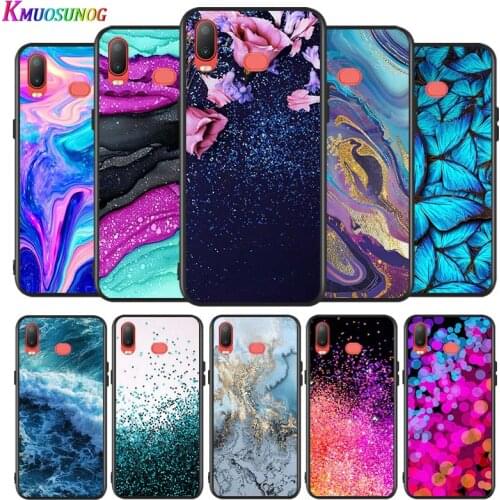 Luxury Water Blue Gold Effect Silicone Cover For Samsung Galaxy A9 A8 Star A7 A6 A5 A3 Plus 2018 2017 2016 A750 Phone Case