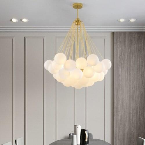 Modern Art Deco Living Room Chandelier Simple Moon Bubble Ball Lamp Commercial Clothing Shop Bedroom Dining Planet Light New Moo