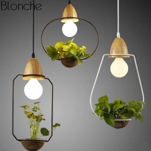 Modern Plant Pendant Lights Iron Hanglamp Home Decor For Kitchen Living Room Lamp Luminaire Nordic Restaurant Light Fixtures E27