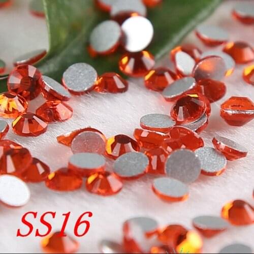 SS16 1440PCS Nacarat colour Flat Back Non Hotfix Nail Art glitter nail decoration stones