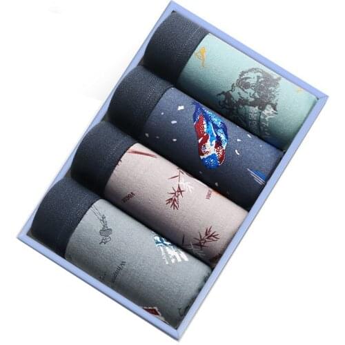 4Pcs/Lot Fatty MenS Underwear Lycra Boxer Breathable Antibacterial Shorts MenS Brand Mid-Waist Loose MenS Boxer Shorts 5XL