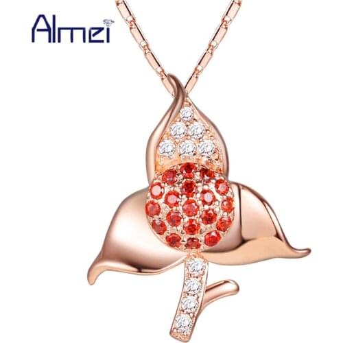 Uloveido 49% off Rose Gold Color Pendants For Women Female Gift CZ Zircon Suspension Necklace Colar Feminino With Stones N1302