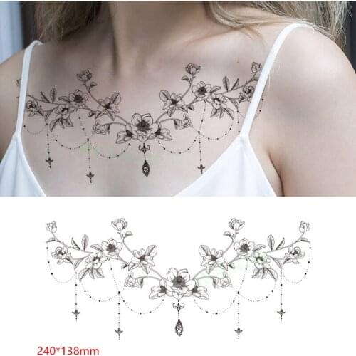 Waterproof Temporary Tattoo Sticker mandala totem flower Sexy hot on back tatto breast flash tatoo fake tattoos for women