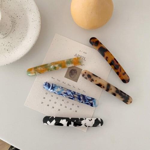 2020 New Trendy Hair Accessories Clips Vintage Colorful Leopard Print Acrylic Resin Barrettes Hairgrips For Women Girls