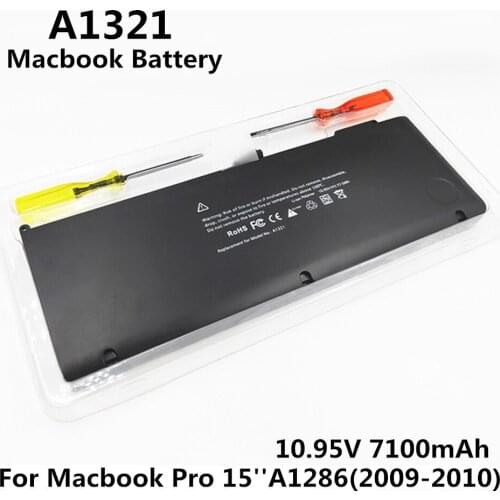 100% Original 10.95V 7100mAh Notebook Laptop A1321 Battery FOR Apple Macbook Pro 15'' A1286 MC372 MB985 MB986 2009-2010 Year