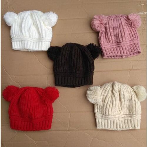 120pcs/lot new fashion kid winter warm knitted beanie hat cap with ball