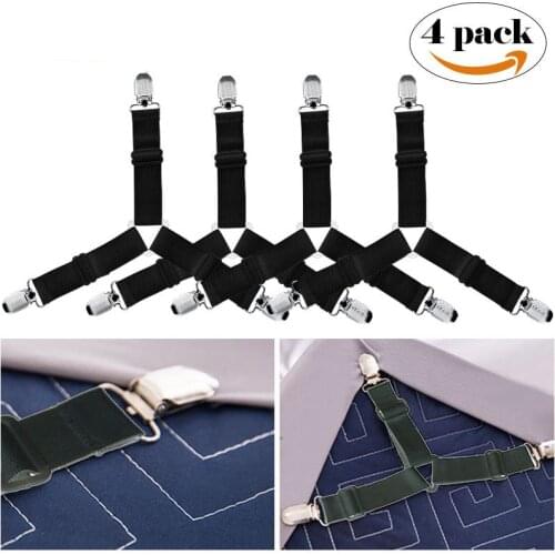 4Pcs/set Elastic Bed Clips Sheet Fixing Clip Non-Slip Adjustable High Flexibility Triangle Sheet Grippers Mattress Home Gadgets
