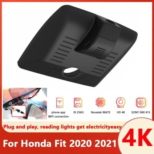 4K Easy to install Car DVR Wifi Video Recorder Dash Cam Camera For Honda Fit 2020 2021 full hd 2160P Novatek 96670 + SONY MX415