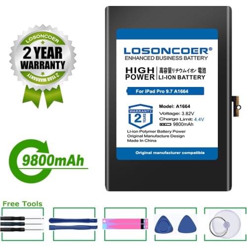 LOSONCOER 7806mAh A1664 Tablet Battery For Apple iPad Pro 9.7 inch Pro9.7 A1664 A1673 A1674 A1675