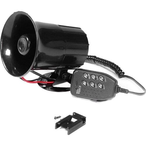 100W Car Warning Alarm Car Motor Horn 12V MIC System 6 Sound Loud Police Fire Siren Horn Speaker Loudspeaker